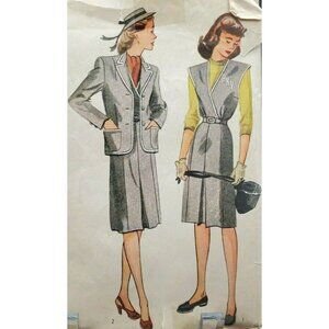 Simplicity 1940s Jr Misses' Jumper & Jacket Pattern Size 11 #1221 Vintage